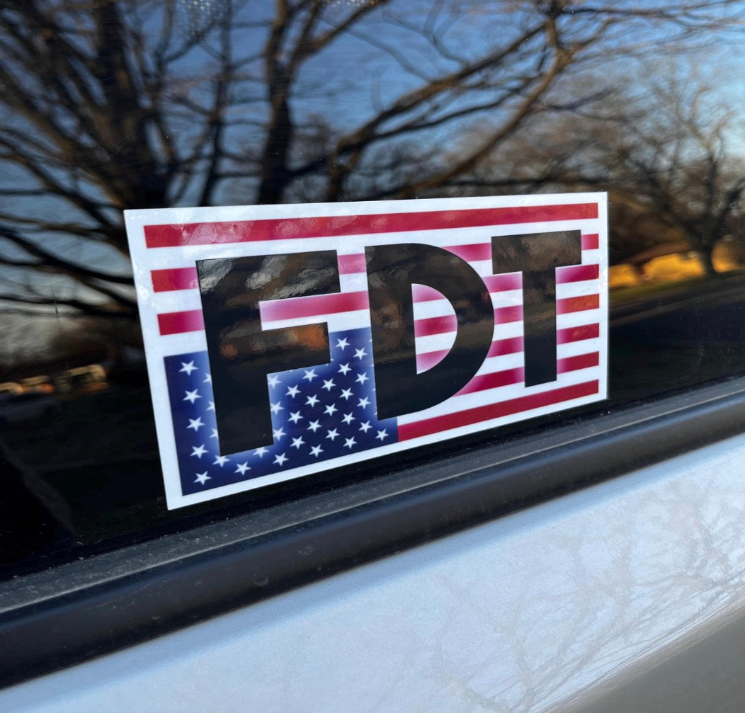 FDT Upside Down American Flag Bumper Sticker