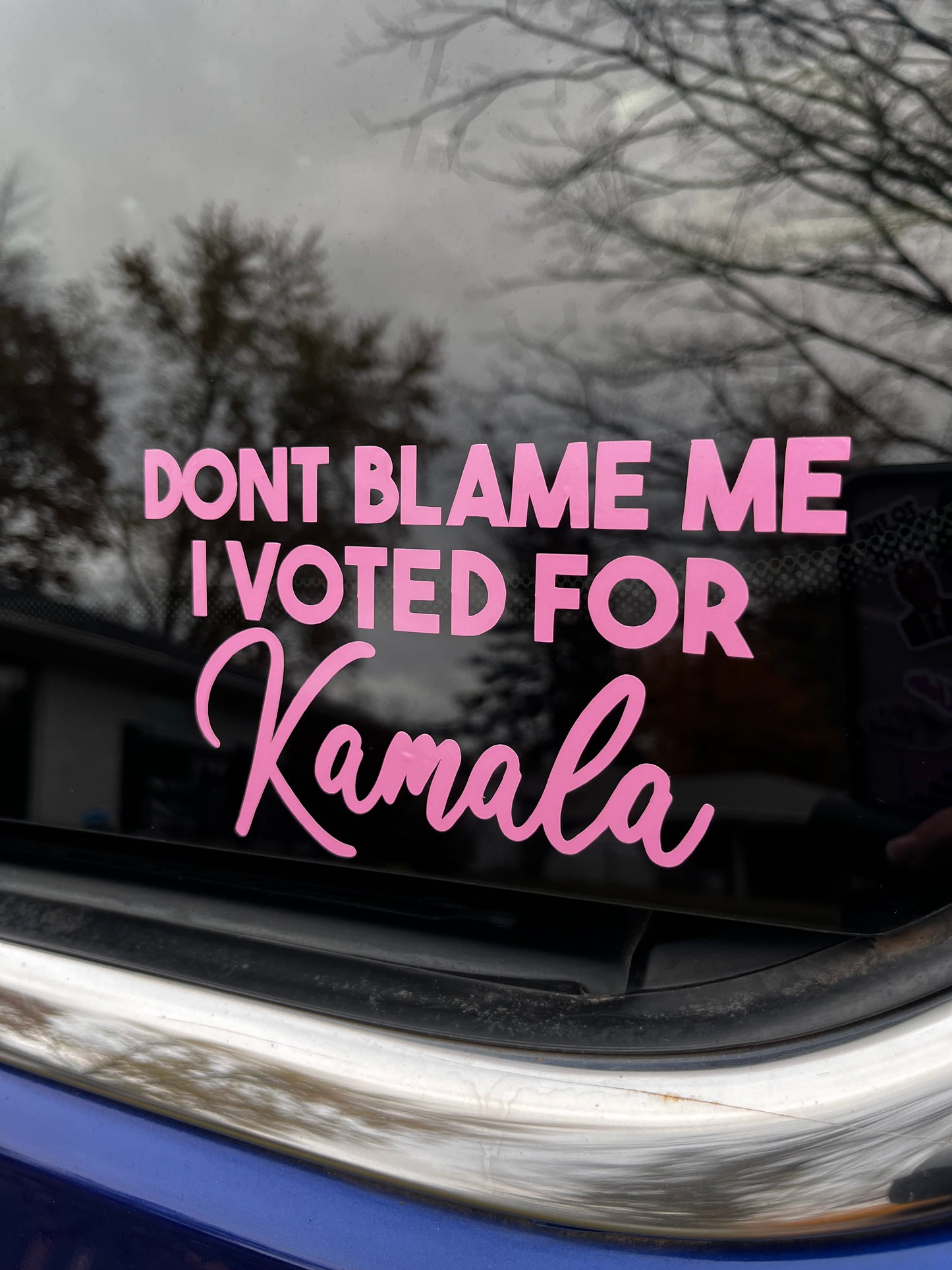 Dont Blame Me, I Voted For Kamala Car Decal