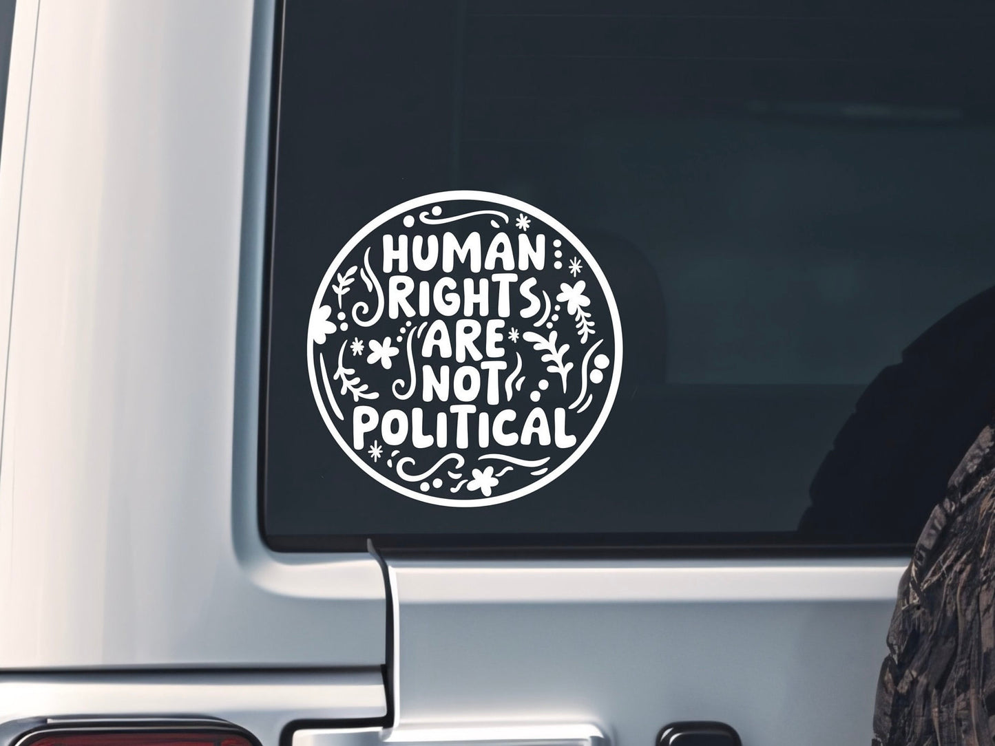 Human Rights Are Not Political - Kamala Harris 2024 - Harris 2024 - Vote - Liberal - Vinyl - Decal - Car Decal