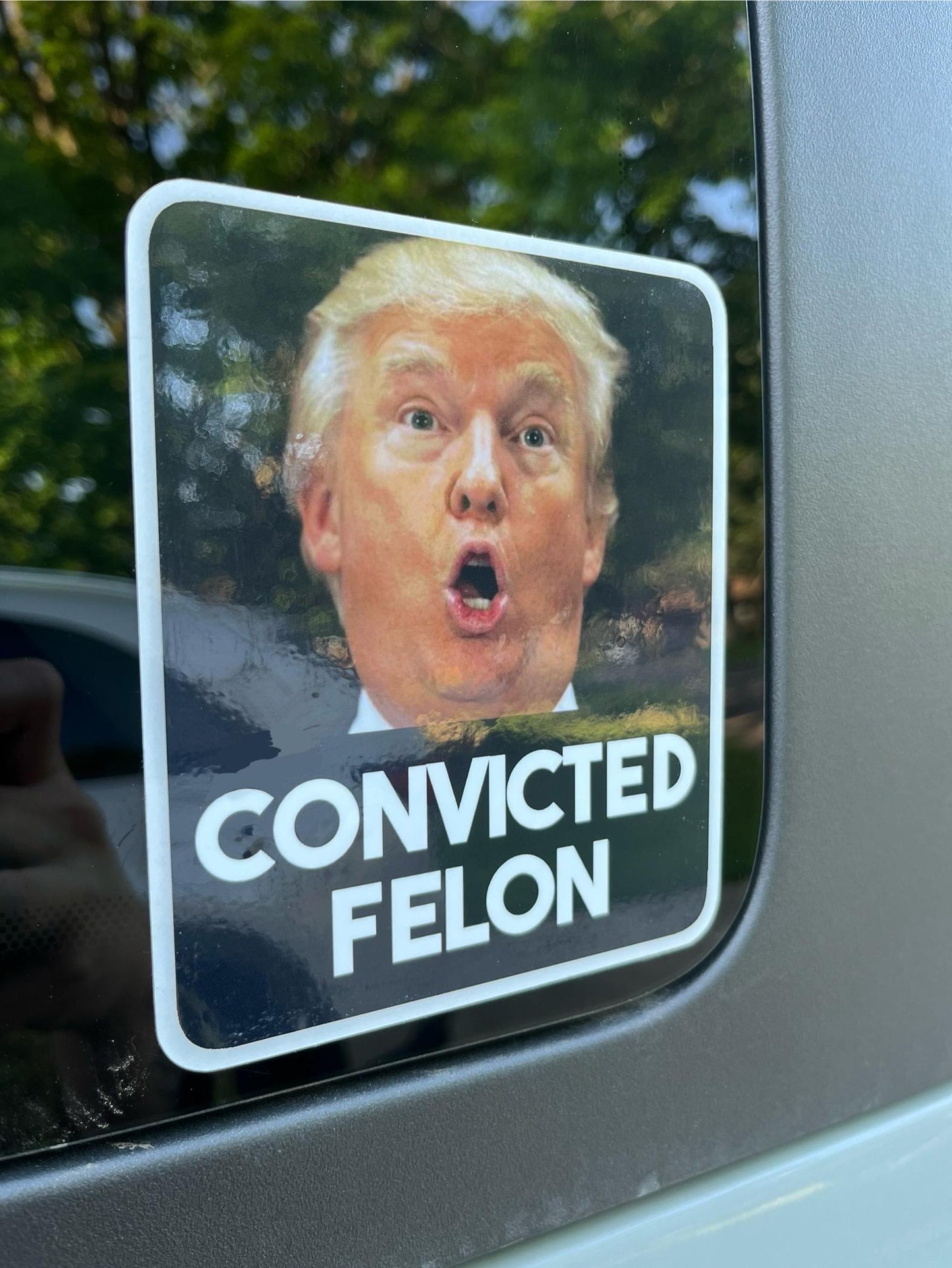 Convicted Felon Trump Bumper Sticker - Waterproof & Weatherproof - Anti Trump - FDT