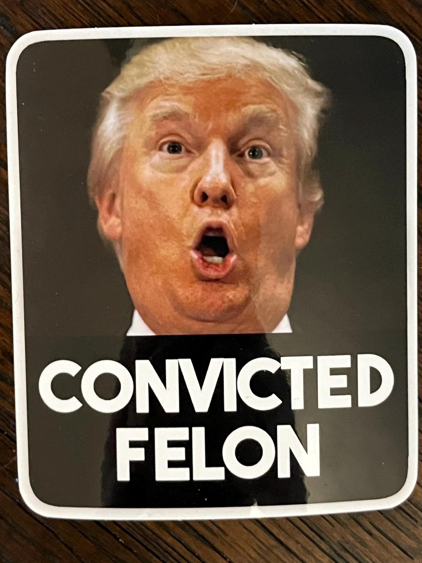 Convicted Felon Trump Bumper Sticker - Waterproof & Weatherproof - Anti Trump - FDT