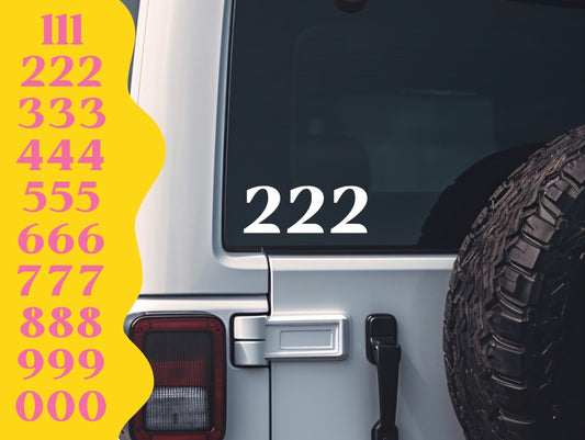 Custom Angel Number Car Decal