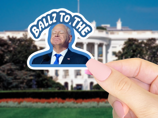 Ballz to the Walz Tim Walz Vinyl Sticker