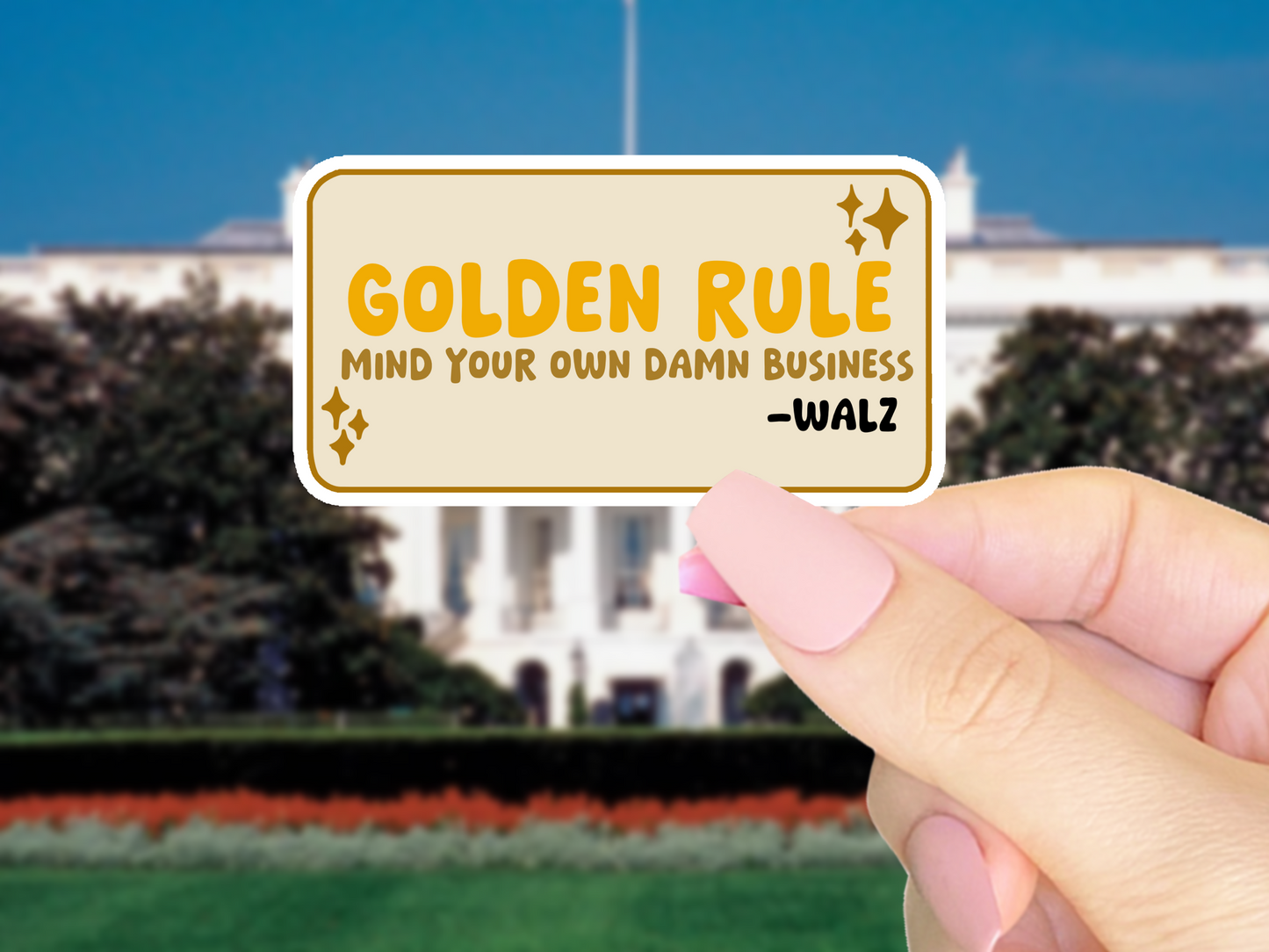 Golden Rule Tim Walz Vinyl Sticker