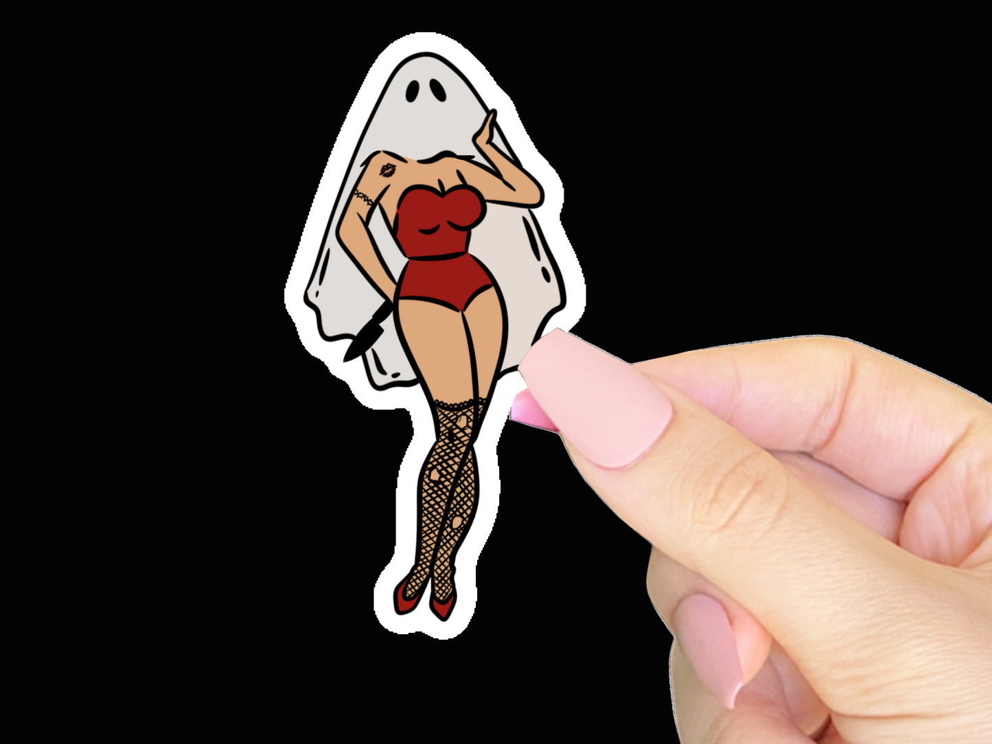 Pinup Ghost Vinyl Sticker