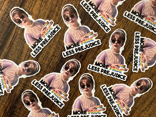 More Pride Less Prejudice Sticker for Journal, Water Bottle, Phone, Laptop