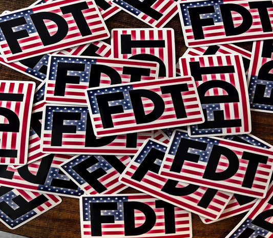 MINI 2 Inch FDT American Flag Bumper Sticker